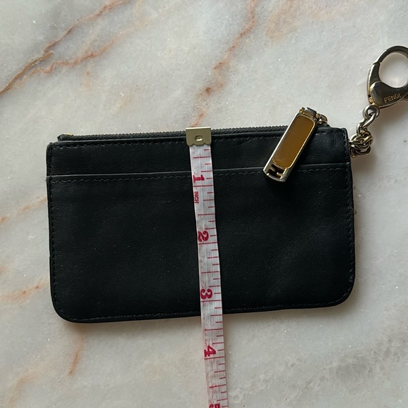 FENDI BLACK LEATHER KEY CHAIN CARD WALLET - Picture 16 of 16